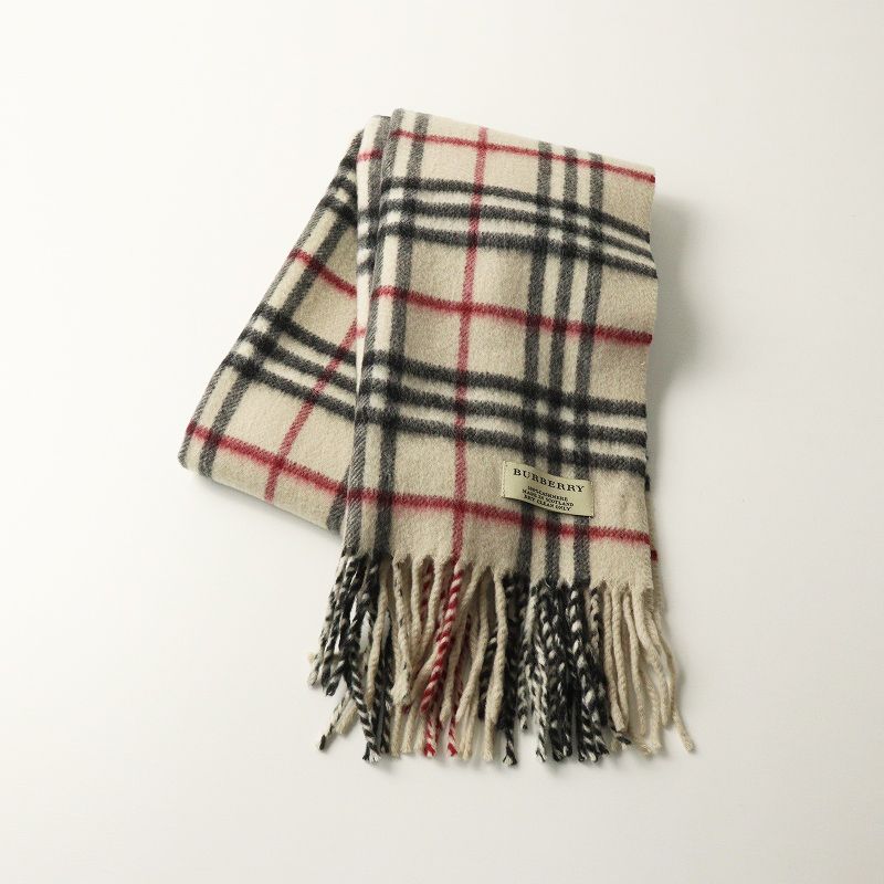 美品 スコットランド製 バーバリー BURBERRY カシミヤ ノバチェック