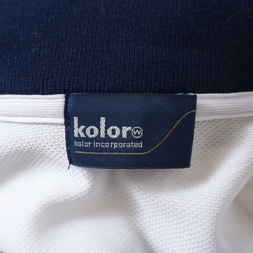kolor (カラー) Pe鹿の子 ニットカラー 半袖ポロシャツ ホワイト 22SCL