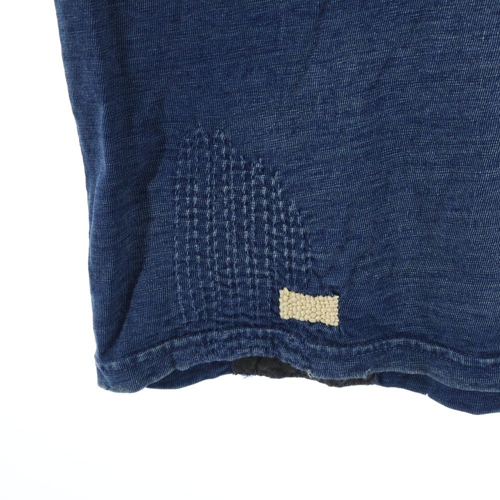 KAPITAL (キャピタル) BORO 刺し子ポケット クルーネック 半袖Tシャツ