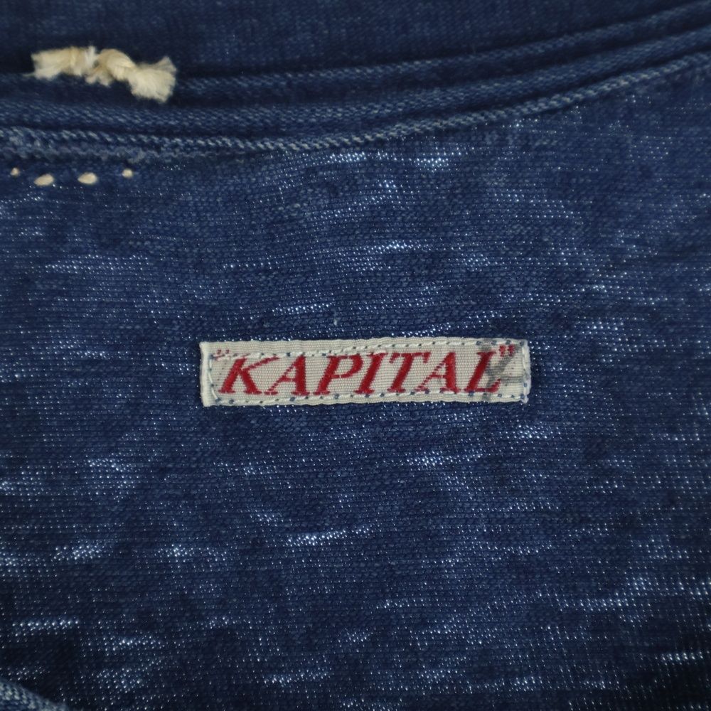 KAPITAL (キャピタル) BORO 刺し子ポケット クルーネック 半袖Tシャツ