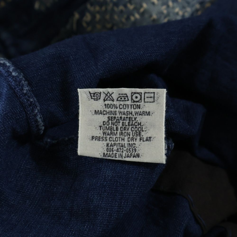 KAPITAL (キャピタル) BORO 刺し子ポケット クルーネック 半袖Tシャツ