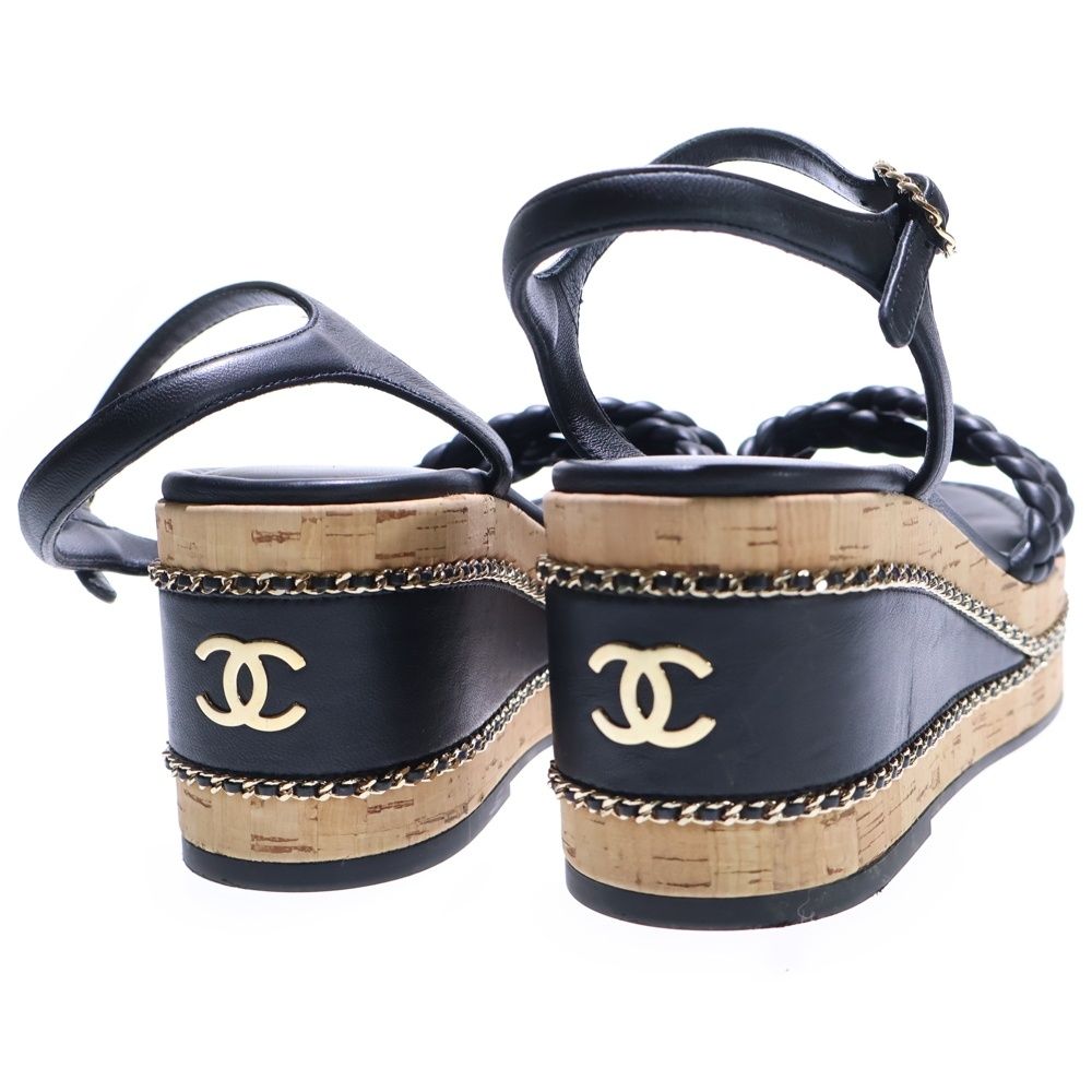 CHANEL (シャネル) ココマーク ラムスキン レザー チェーン装飾