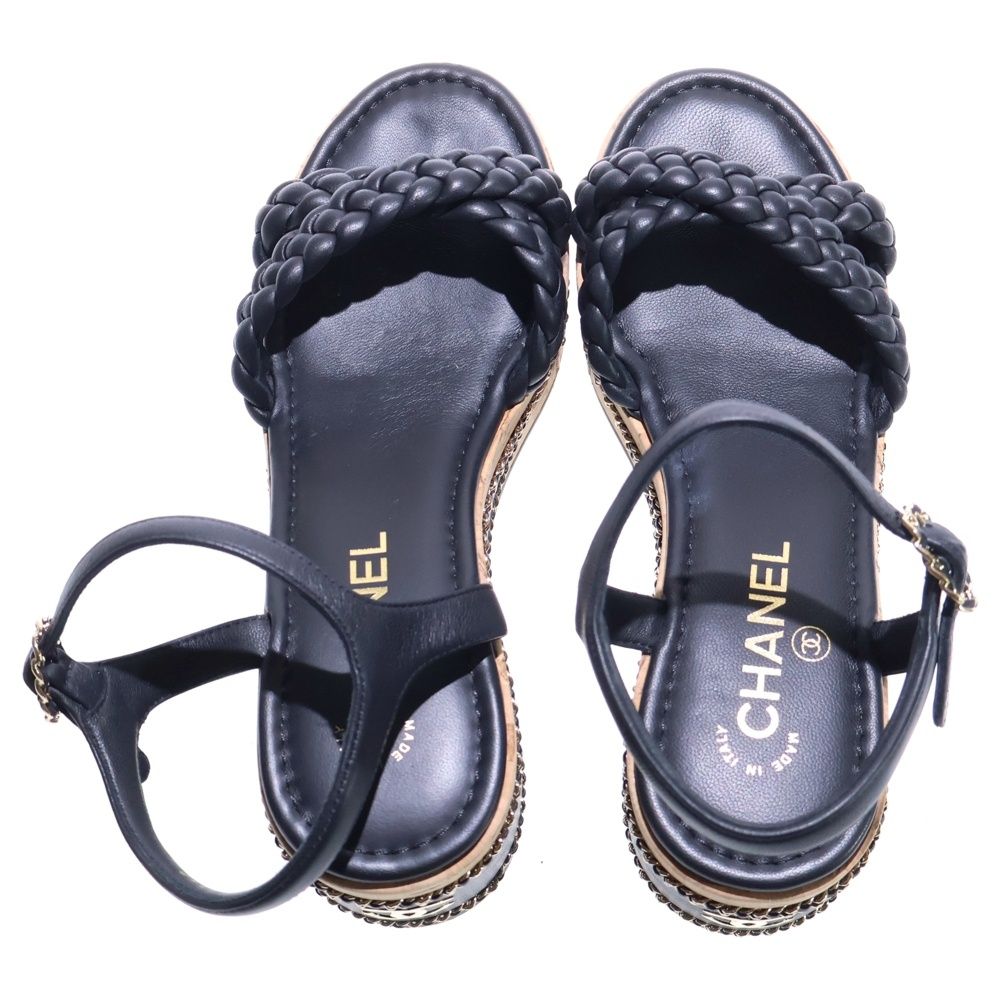 CHANEL (シャネル) ココマーク ラムスキン レザー チェーン装飾