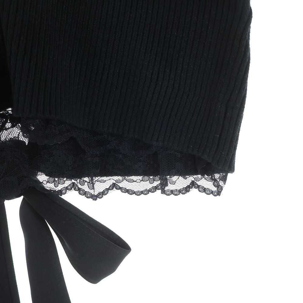 NO BRAND (ノーブランド) M me eme エムミーエメ Back ribbon rib knit