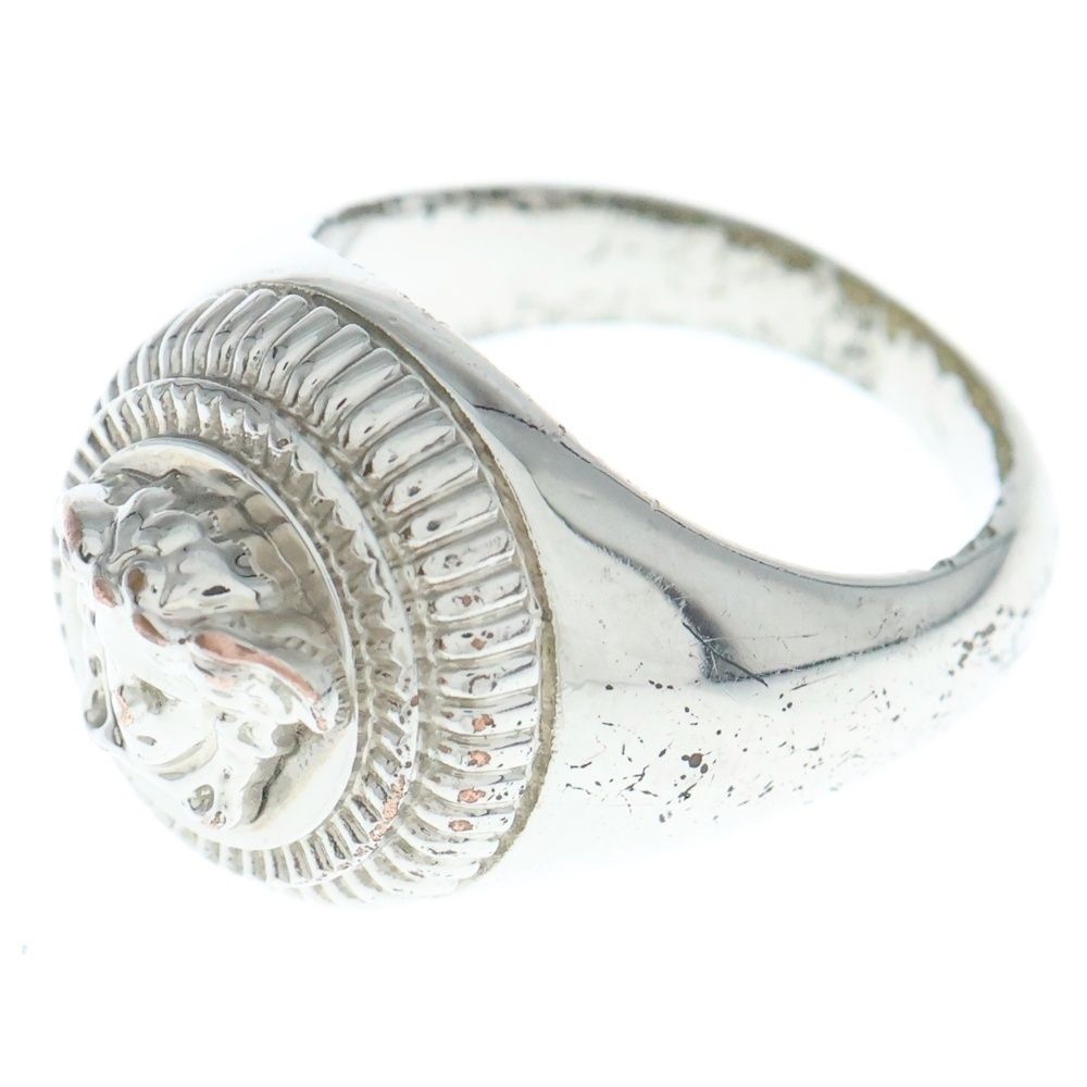 【ヴィンテージ】versace メデューサ　リング　ロゴ　シルバー　18号 ヴィンテージ】versace メデューサ リング ロゴ シルバー 18号 Versace