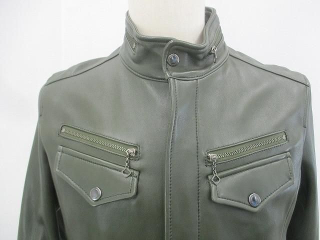 優良品 メンズビギ Men's Bigi ラムレザージャケット ライダース