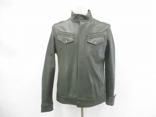 優良品 メンズビギ Men's Bigi ラムレザージャケット ライダース