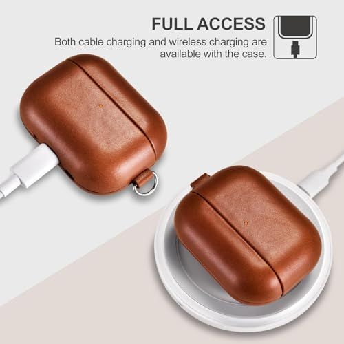  AirPods Pro 3 用ケース 本革レザーケース 発売 耐衝撃 落下防止 エアーポッズ プロ 3保護ケース 分離式 全面保護 ワイヤレス充電対応 LEDライト可視 ストラップ付き ブラウン s b 2 c 726 f 4 その他 キッチン 食器