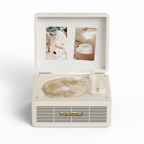 CDプレーヤー Bluetoothスピーカー 一体型 充電式バッテリー内蔵 APP操作 磁吸背板付き 推し活対応 レトロデザイン ギフト最適 レトロホワイ s a 0716 d 10