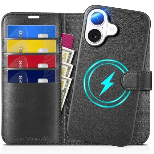 TUCCH iPhone 16 対応 ケース 手帳型 2 in 1 分離式 アイフォーン16手帳型ケース 取り外し RFIDブロッキング 4つカードポケット付き 横置きスタンド機能 衝撃吸収 全面保護 PU合皮 2025年発売 6 85293 a