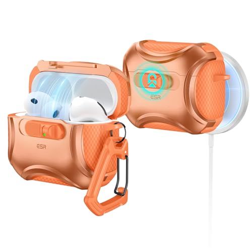 ESR AirPods Pro 3 ケース 2025 MagSafe充電 USB-Cケーブル対応 落下衝撃保護 片手で簡単オープン キズ防止 第3世代 エアーポッズプロ3用 Cyberシリーズ オレンジs 0896 d 4 f 8