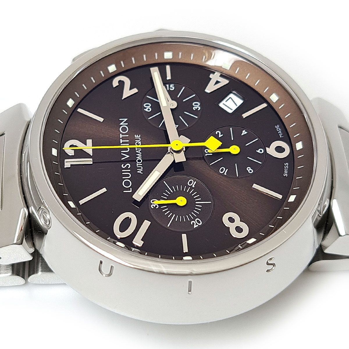  ルイヴィトン タンブール クロノグラフ Overhauled Q1121 自動巻き ステンレススティール メンズ LOUIS VUITTON 時計 アメカジ 自動巻き時計 腕時計(アナログ)