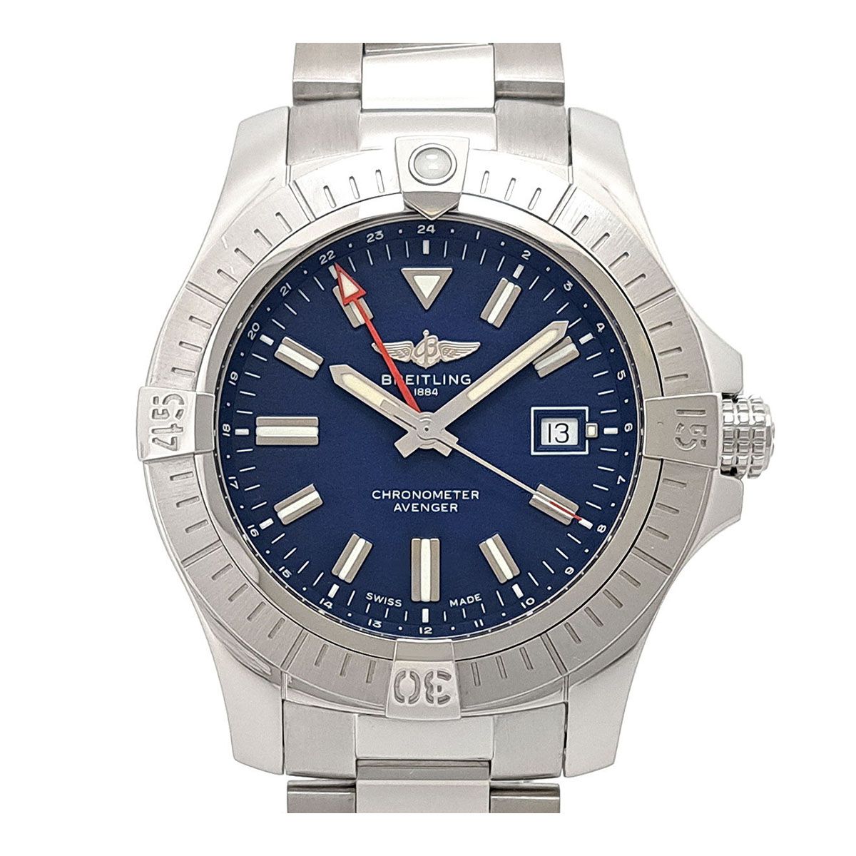 Automatic Avenger Breitling GMT Watch 0 44mm Dial & Blue Steel 