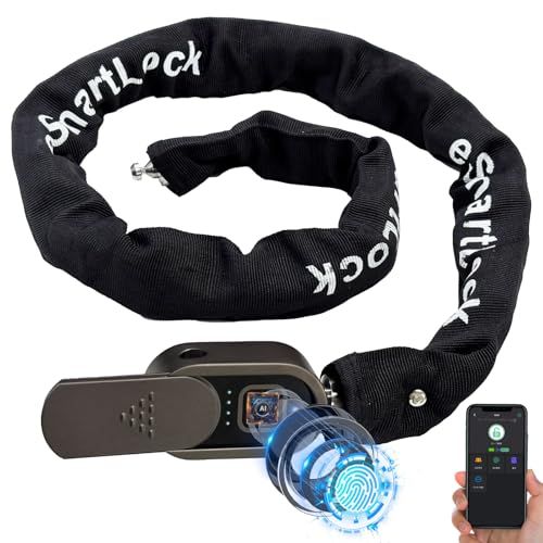 迅速に発送 eLinkSmart 自転車 鍵 チェーンロック自転車 指紋 100 CM|8 mm厚いチェーン 指紋認証 ロック キーロック スマホ連携 USB充電式 頑丈 防水 盗難防止 持ち運びやすい 通勤通学に活用 日本語取扱説明書付き cb 19 c 560