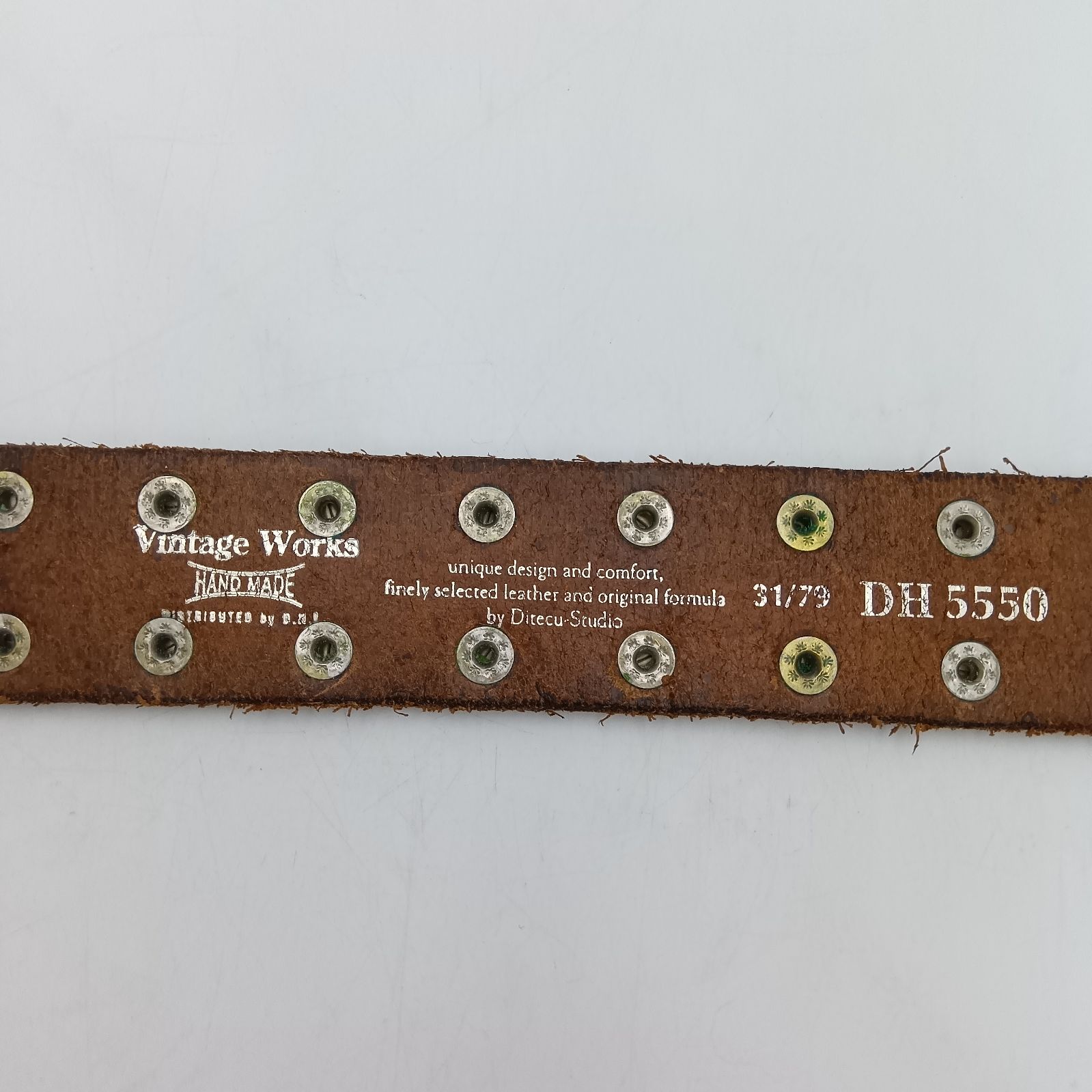 Vintage Works ヴィンテージワークス レザーベルト スタッズ ブラウン