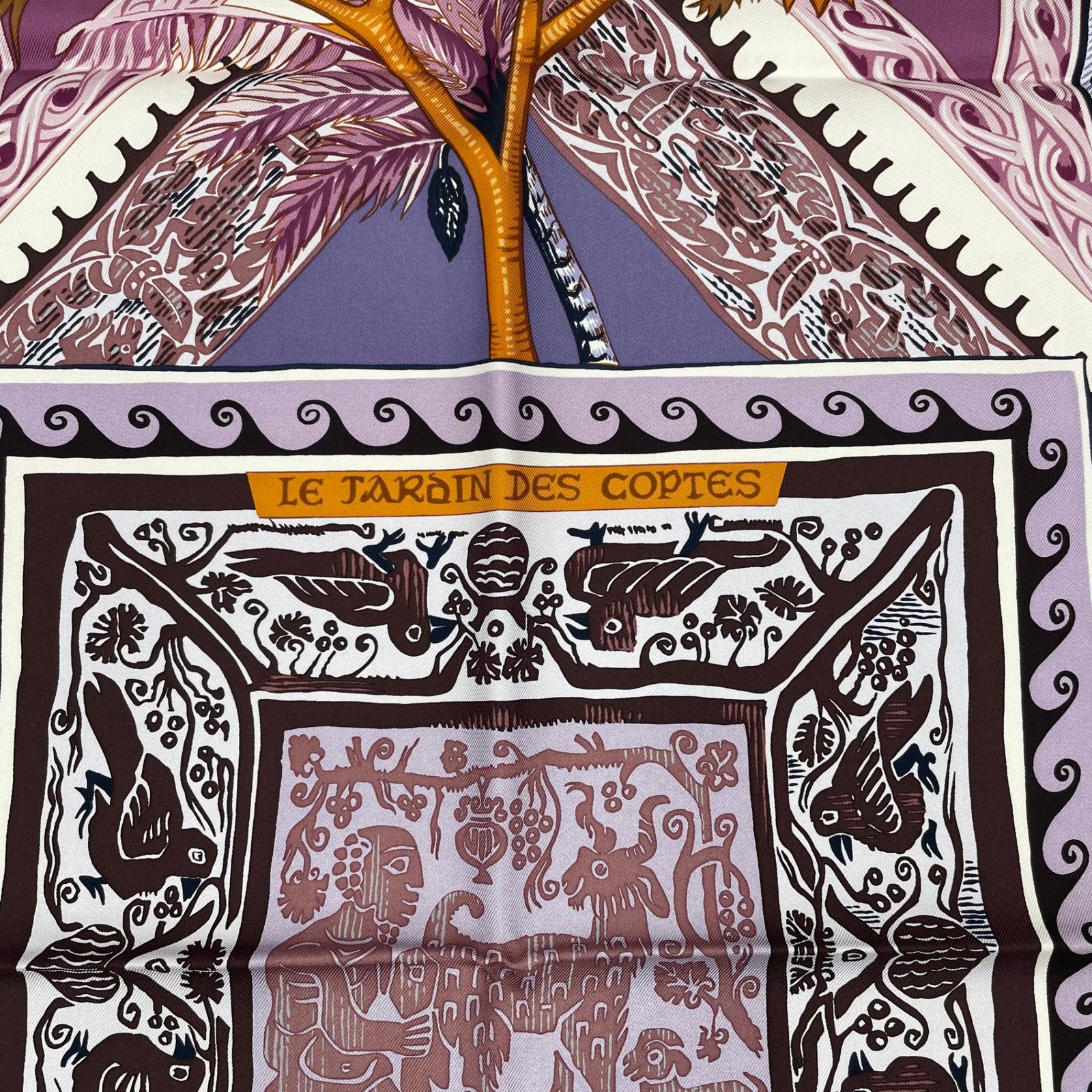新品同様 HERMES エルメス カレ90 シルク スカーフ LE JARDIN DES 