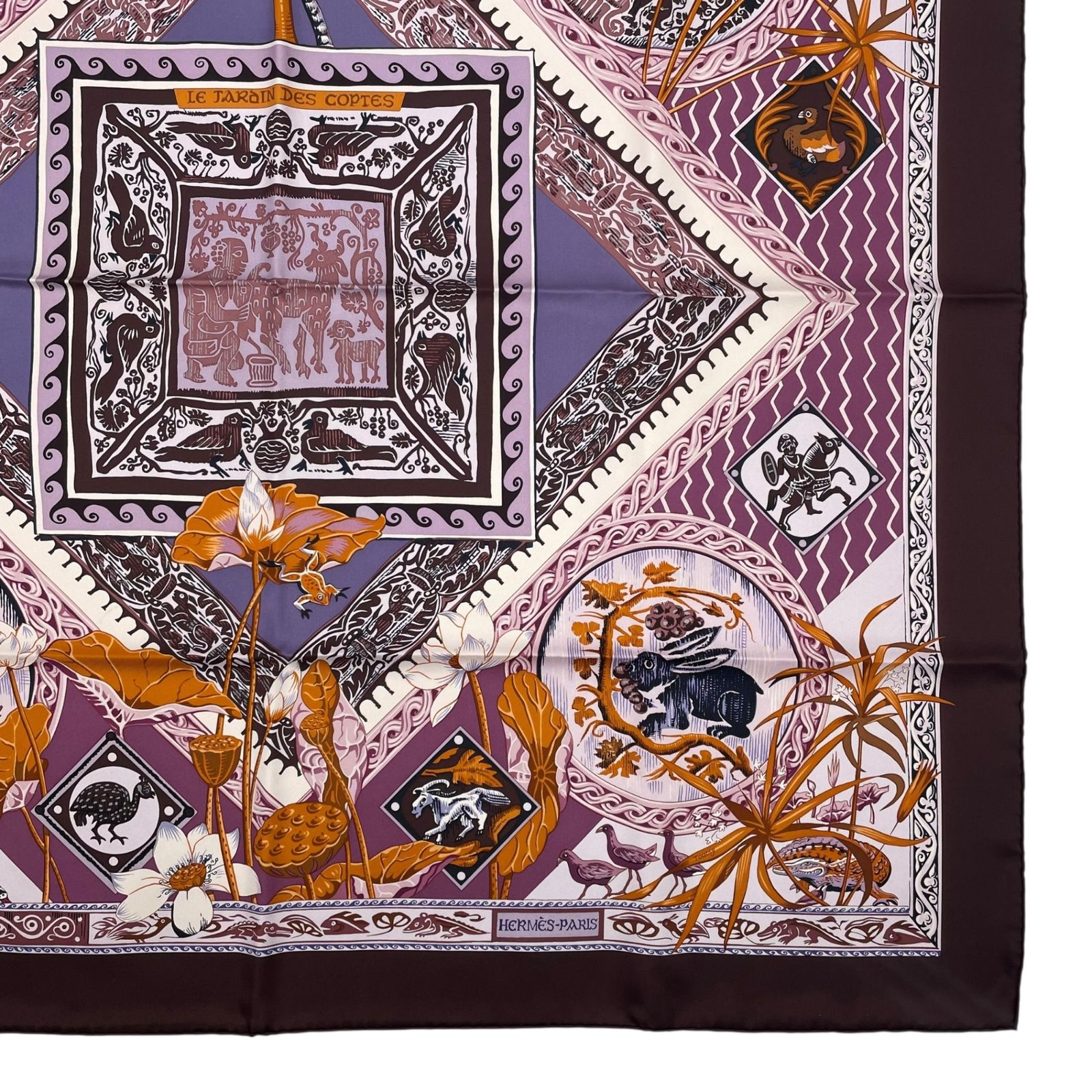 新品同様 HERMES エルメス カレ90 シルク スカーフ LE JARDIN DES 