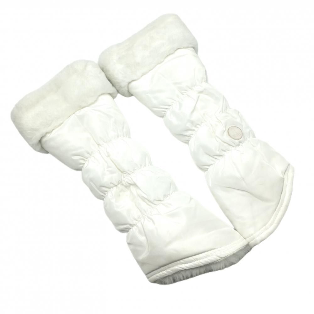 エフアールツー 中綿レッグウォーマー 白×グレー フェイクファー