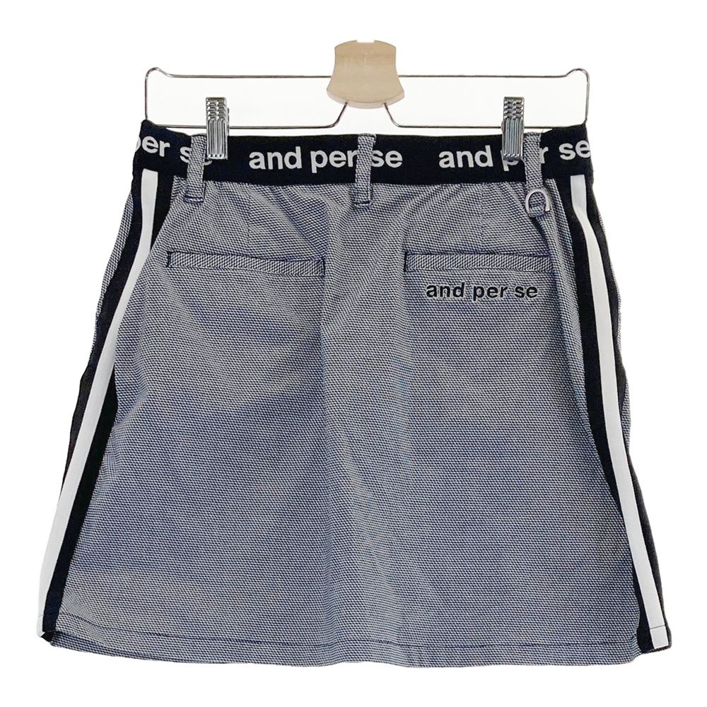 サイズ：L AND PER SE アンパスィ スカート 総柄 ネイビー系