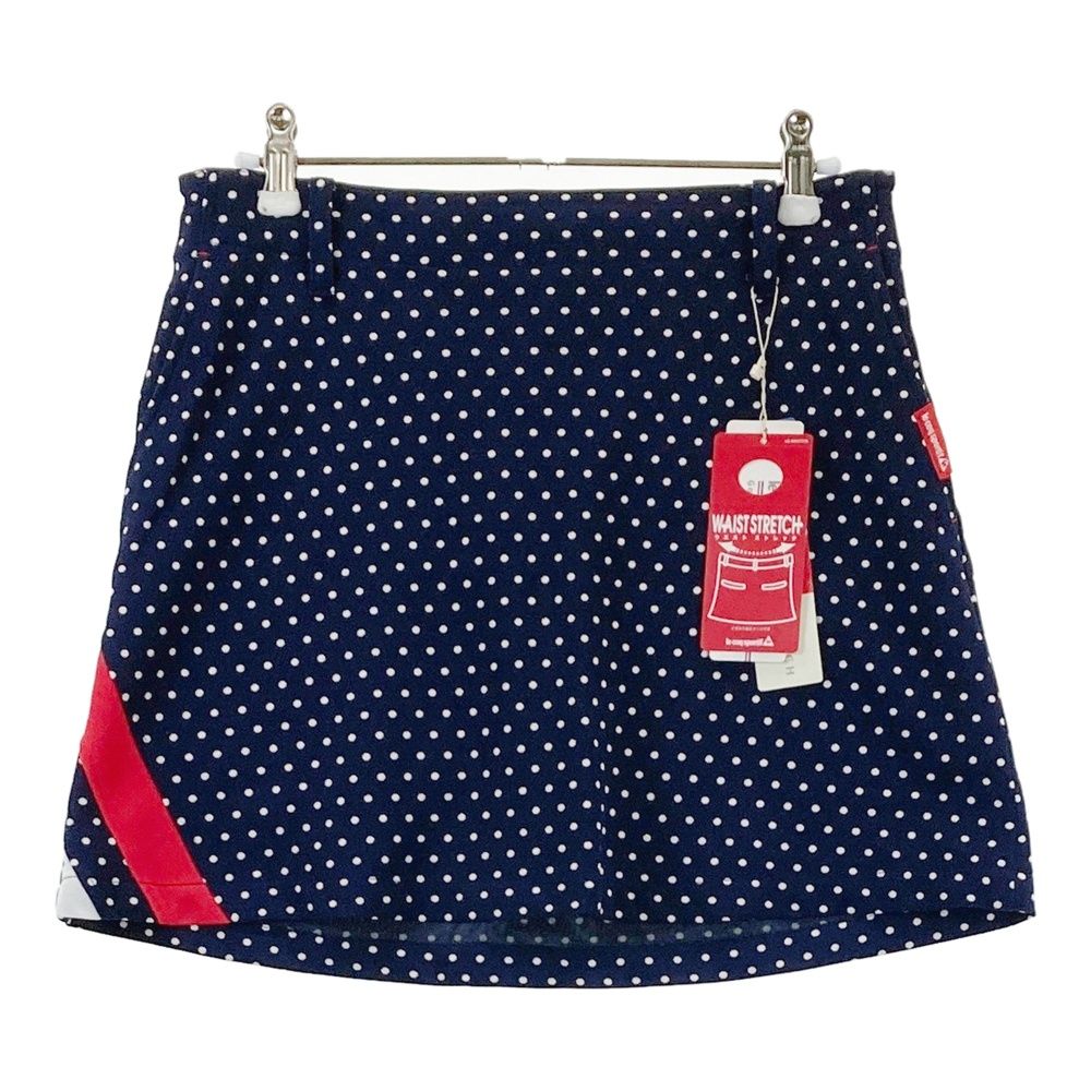 サイズ：9 LE COQ GOLF ルコックゴルフ スカート ドット柄 ネイビー系
