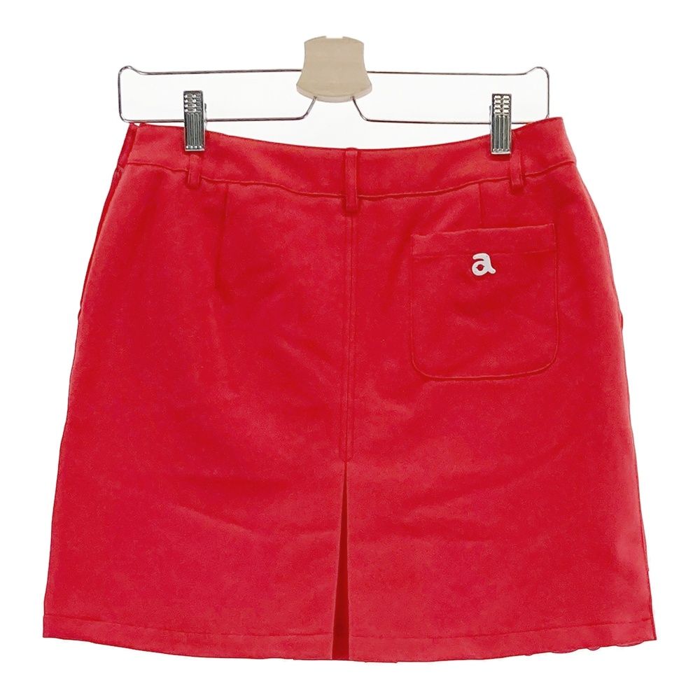 サイズ：40 ARCHIVIO アルチビオ インナー付き裾レーススカート レッド