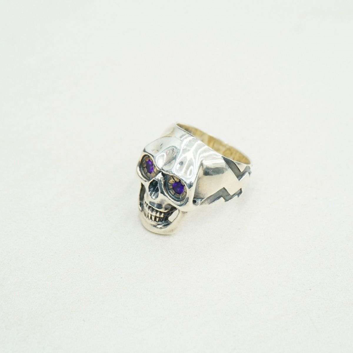 CALEE スカルリング　シルバー製 CALEE 「LUCKY SKULL RING ＜ONYX＞」 SILVER925製 リング