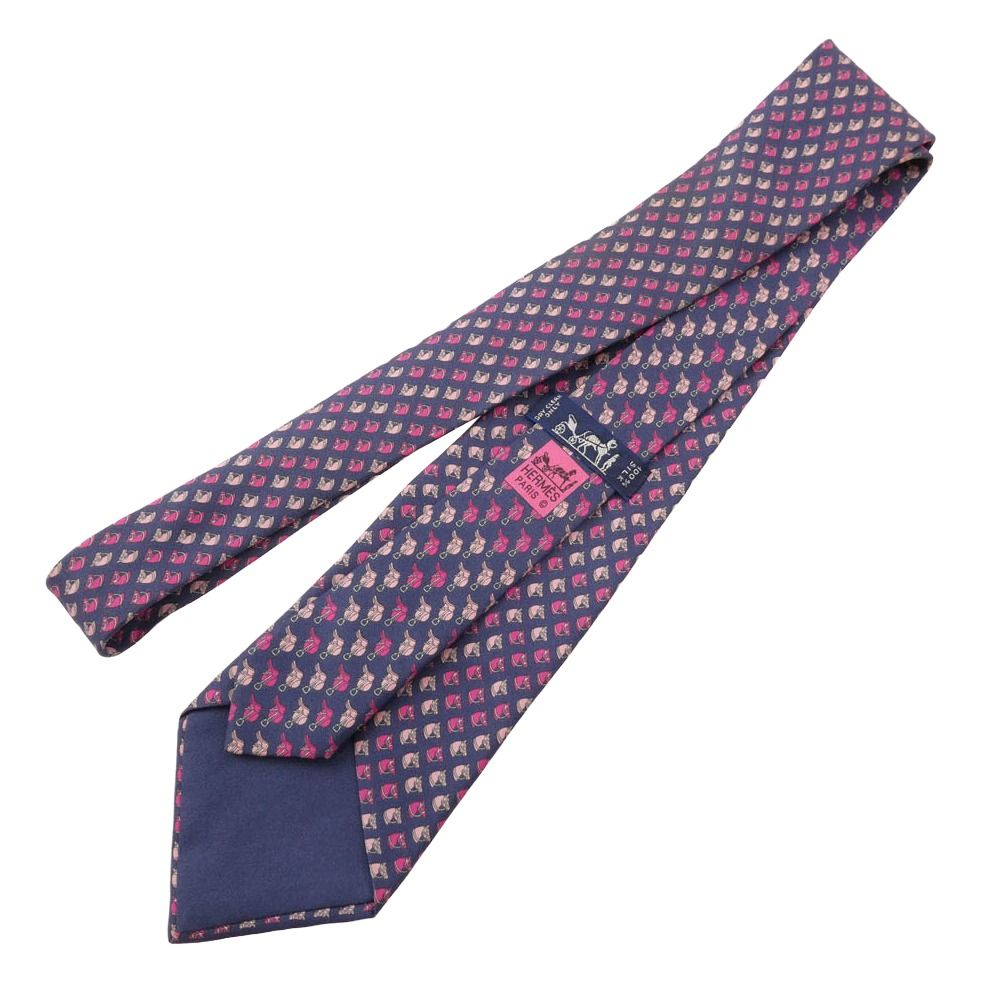 HERMES エルメス 馬柄 総柄 シルク ネクタイ ピンク系【中古】 - メルカリ
