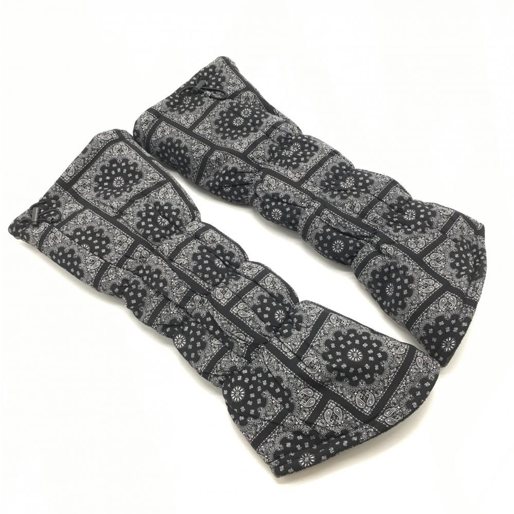 新品】エフアールツー 中綿レッグウォーマー 黒×白 総柄 ペイズリー 裏