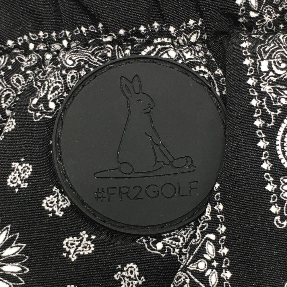 新品】エフアールツー 中綿レッグウォーマー 黒×白 総柄 ペイズリー 裏