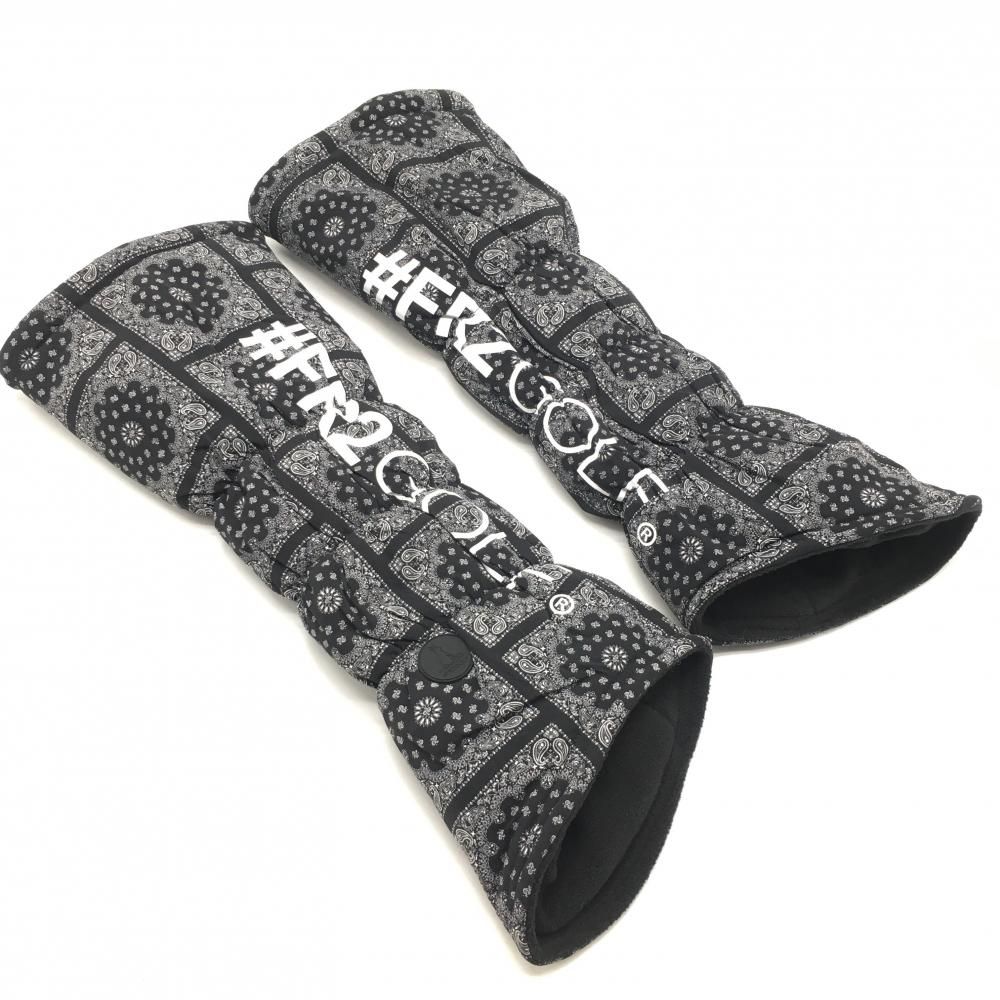 【タグ付き】#FR2 GOLF ゴルフ ペイズリー柄 レッグウォーマー ブラック 新品】エフアールツー 中綿レッグウォーマー 黒×白 総柄 ペイズリー 裏