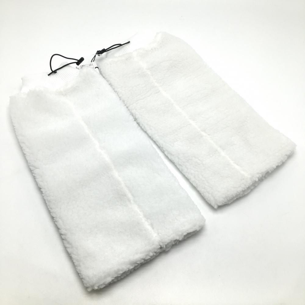 新品】パーリーゲイツ ボアレッグウォーマー 白 カラフルロゴ