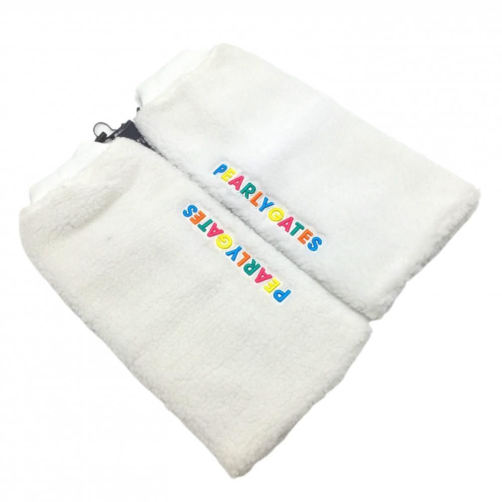 新品】パーリーゲイツ ボアレッグウォーマー 白 カラフルロゴ