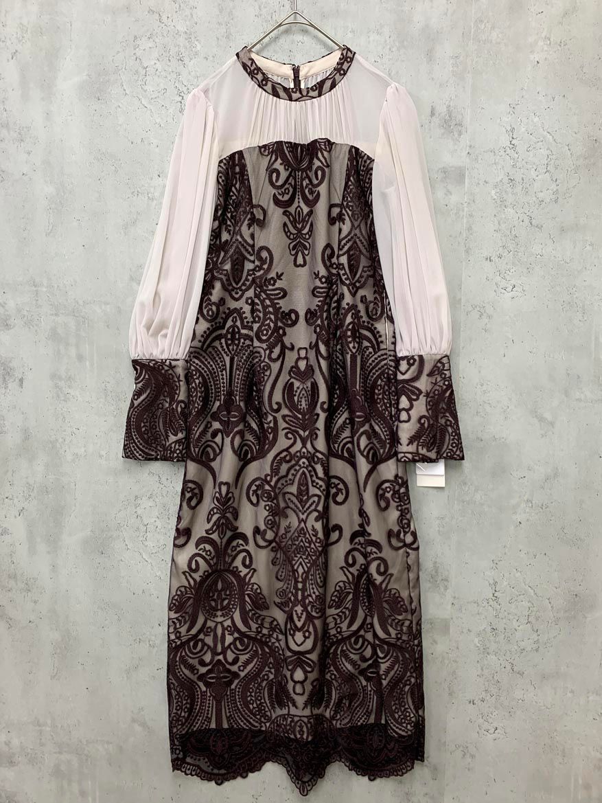 新品 ANDRESD ｱﾝﾄﾞﾚｽﾄﾞ ダマスクギャザーオケージョン 結婚式二次会