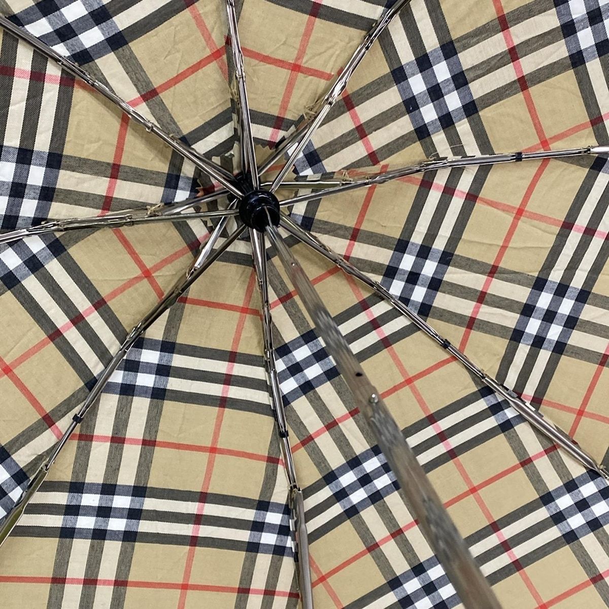 Burberry's(バーバリーズ) 折りたたみ傘 - ベージュ×レッド×マルチ