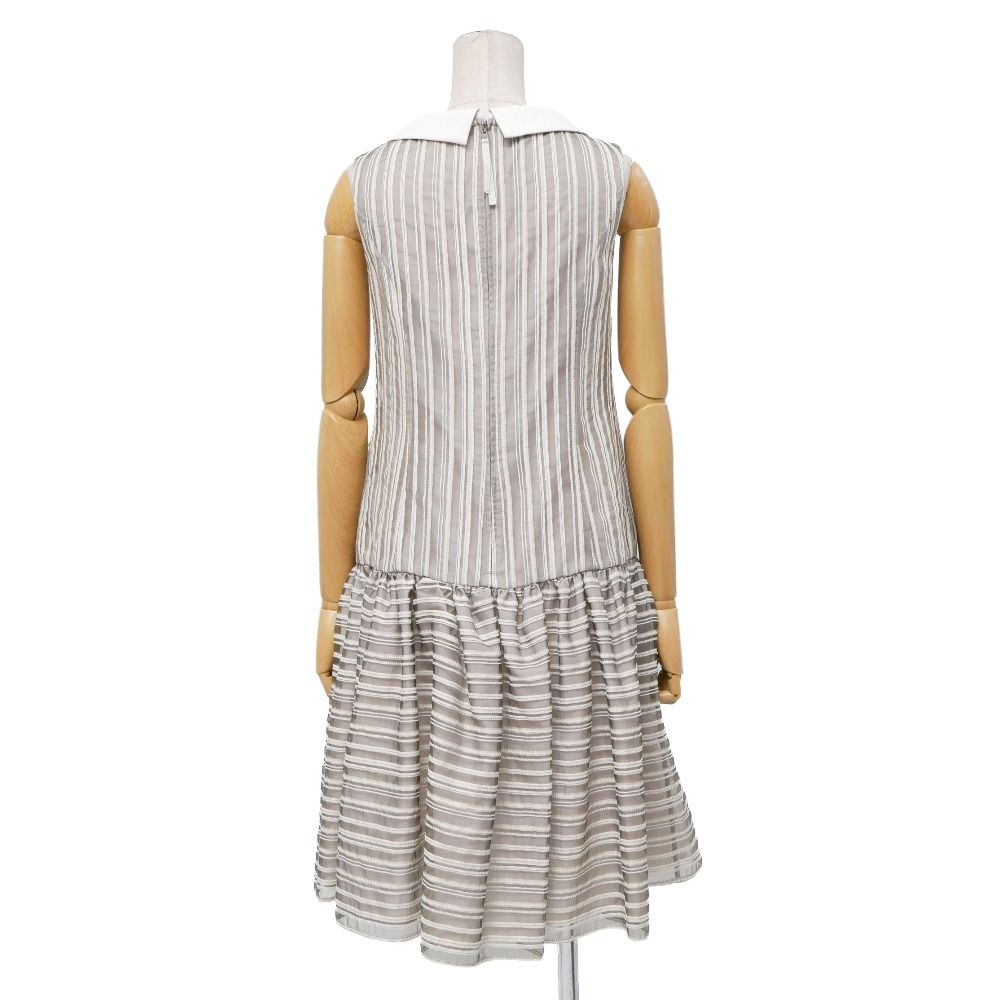 □美品□FOXEY フォクシー プラチナム ボーダー ワンピース サイズ38  