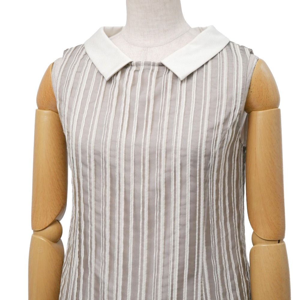 □美品□FOXEY フォクシー プラチナム ボーダー ワンピース サイズ38  