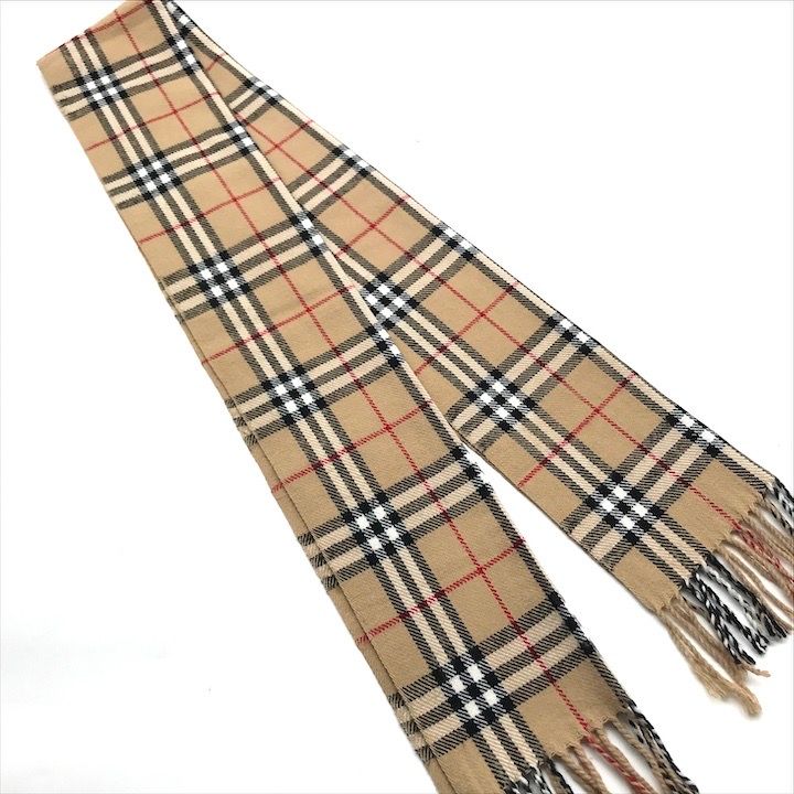 良品 Burberry バーバリー ノバチェック ラムウール100％ レディース