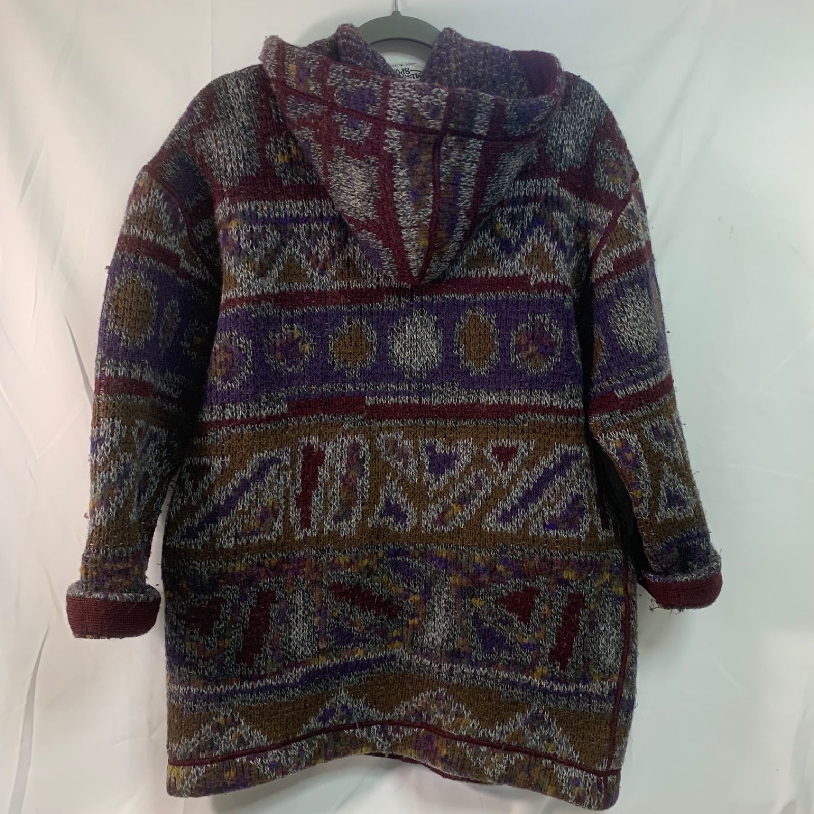 S0127-1-2 MISSONI SPORT フード付き総柄コート XSサイズ イタリア製