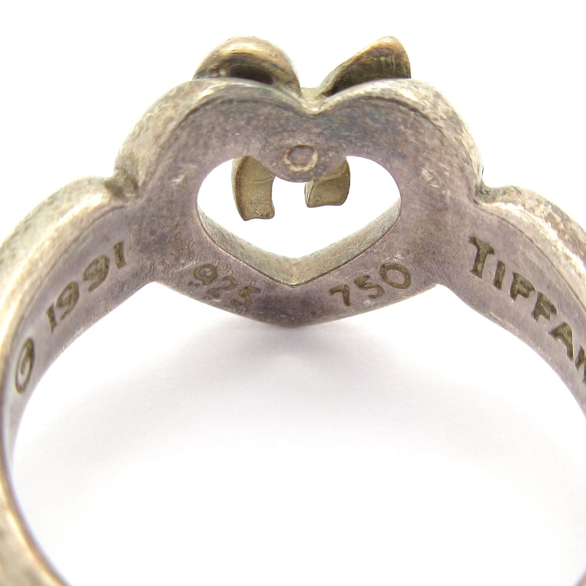 TIFFANY&Co.(ティファニー) リング - シルバー×K18YG ハート/リボン