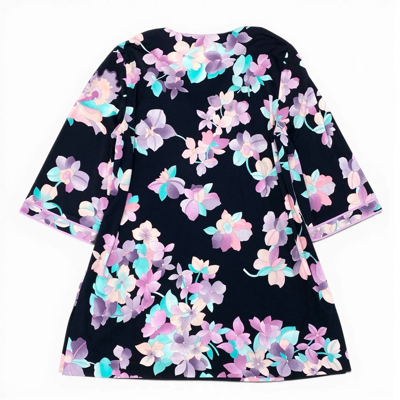 9a27 LEONARD レオナール カンカン素材 美しい花柄プリント チュニック