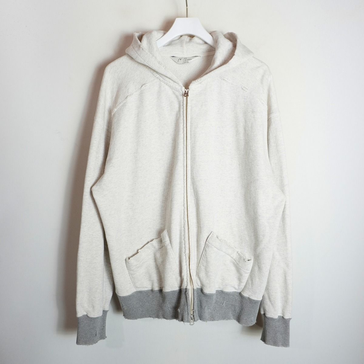 25SS ANCELLM アンセルム ZIPUP HOODIE HEATHER WHITE 25SS ANCELLM アンセルム ZIPUP HOODIE HEATHER WHITE
