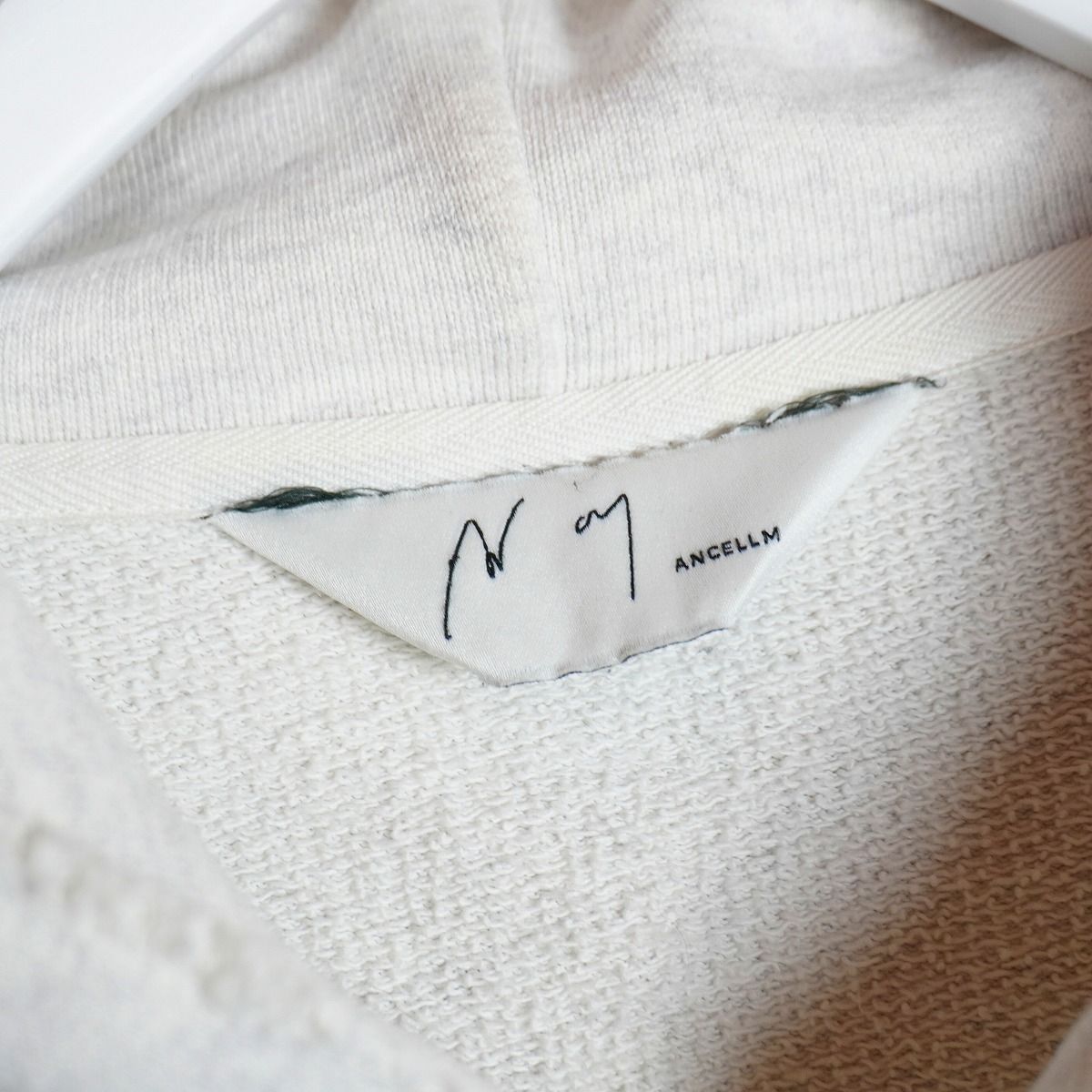 25SS ANCELLM アンセルム ZIPUP HOODIE HEATHER WHITE スウェット 