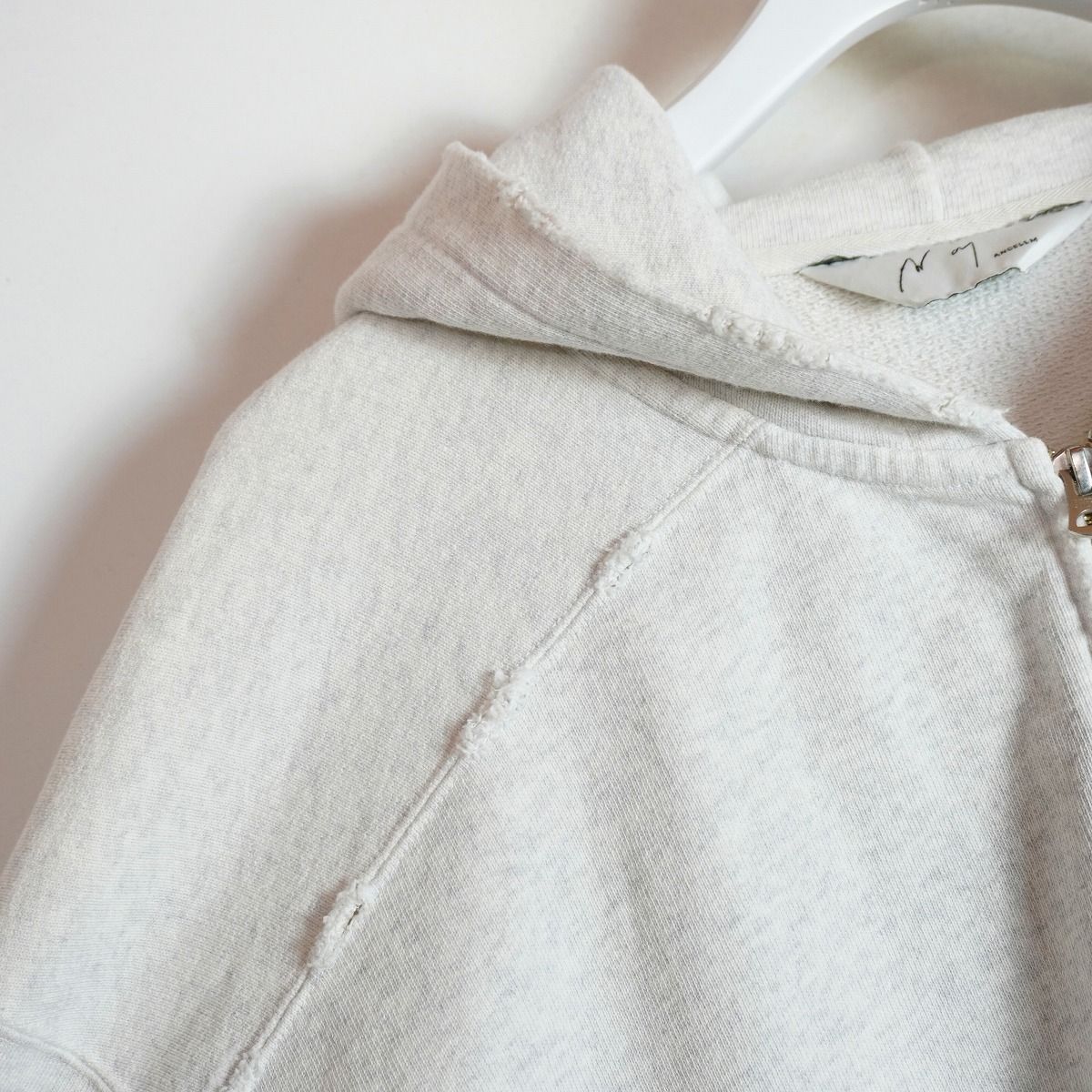 25SS ANCELLM アンセルム ZIPUP HOODIE HEATHER WHITE スウェット 