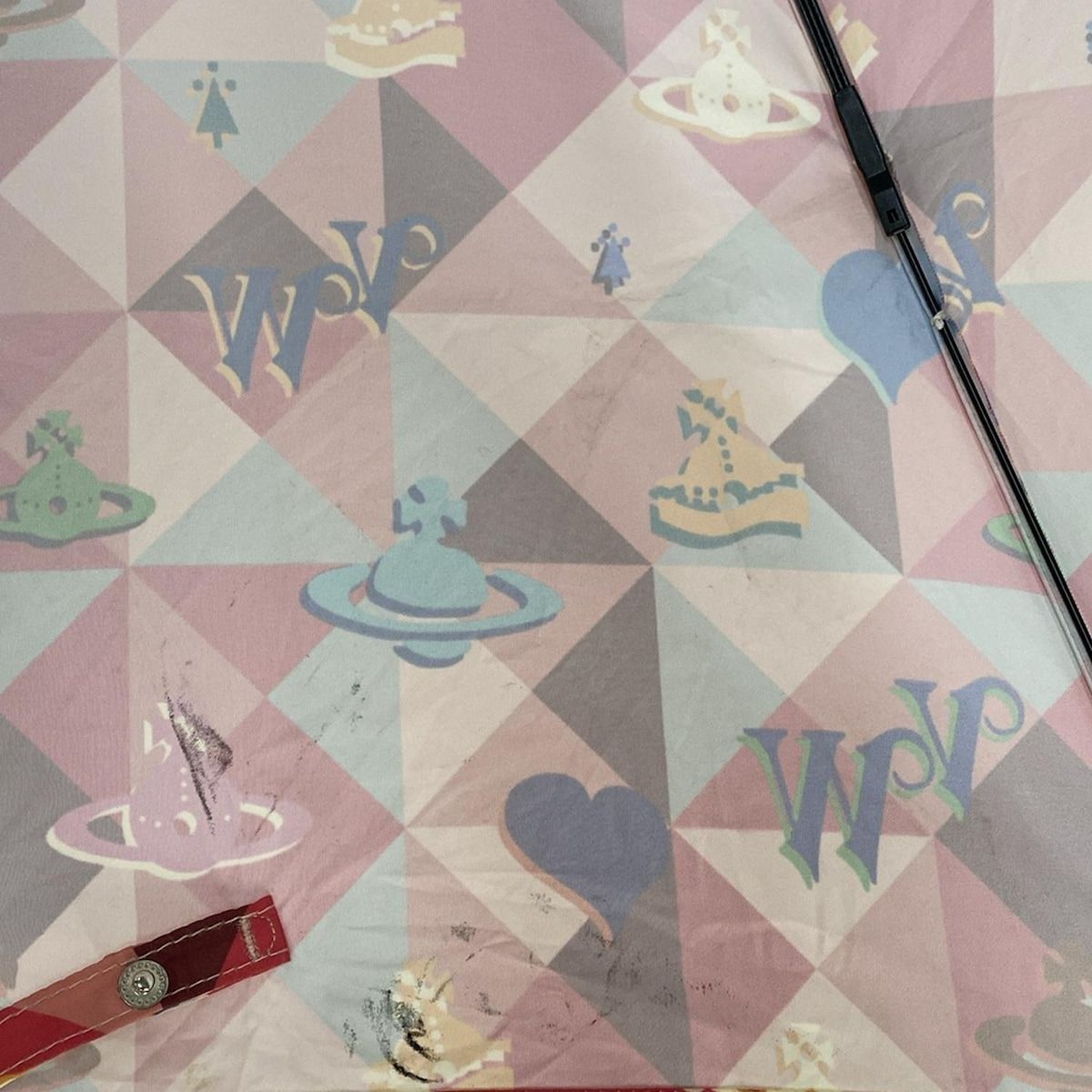 ヴィヴィアンウエストウッドアクセサリーズ 折りたたみ傘美品 - レッド