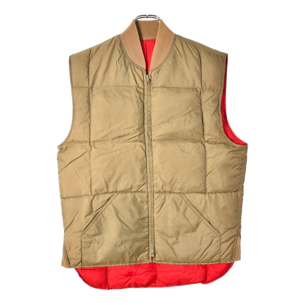 70年代 リバーシブル ダウンベスト ヴィンテージ ブラウン(メンズ M