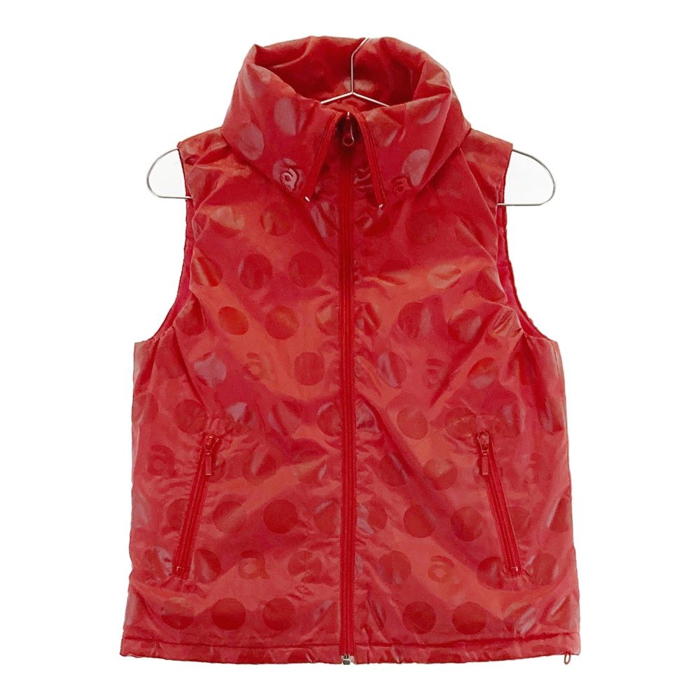 サイズ：36 ARCHIVIO アルチビオ 中綿ジップベスト ドット柄 レッド系