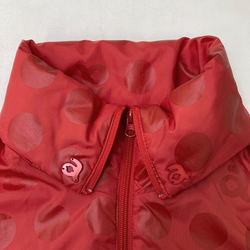 サイズ：36 ARCHIVIO アルチビオ 中綿ジップベスト ドット柄 レッド系