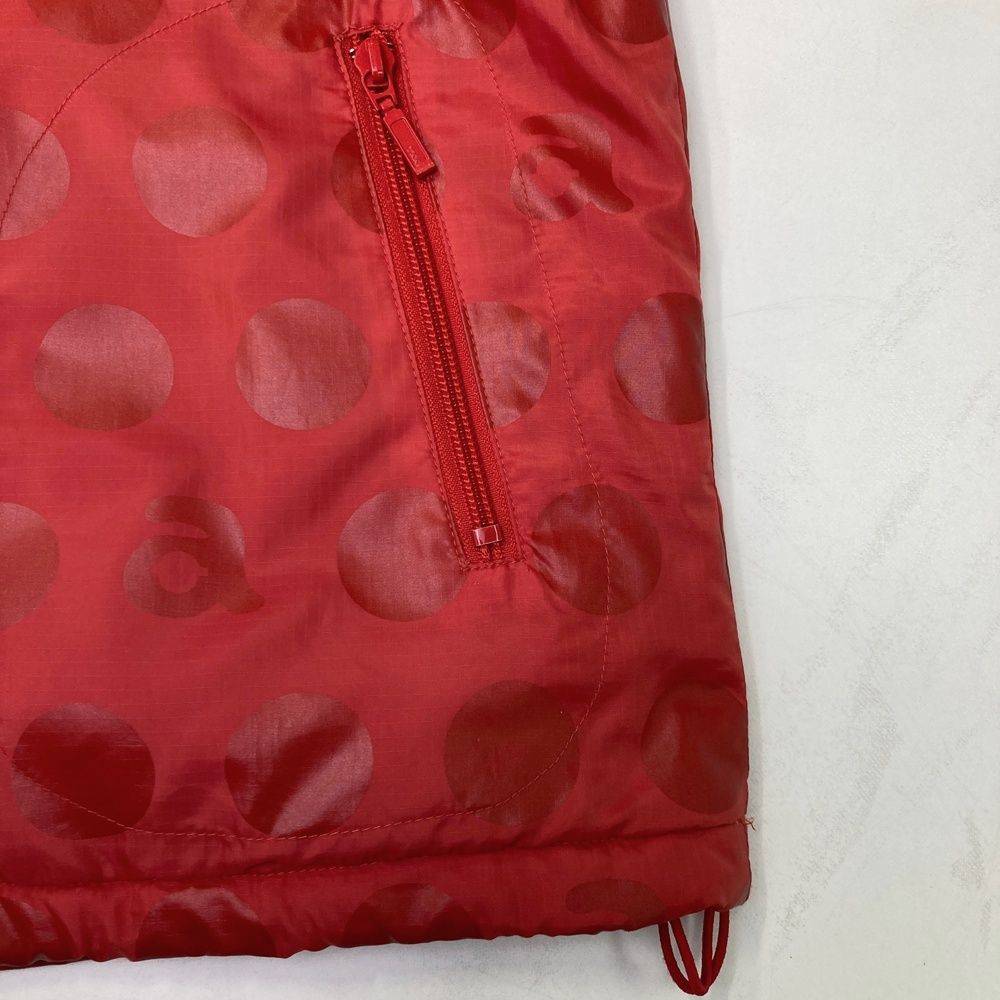サイズ：36 ARCHIVIO アルチビオ 中綿ジップベスト ドット柄 レッド系