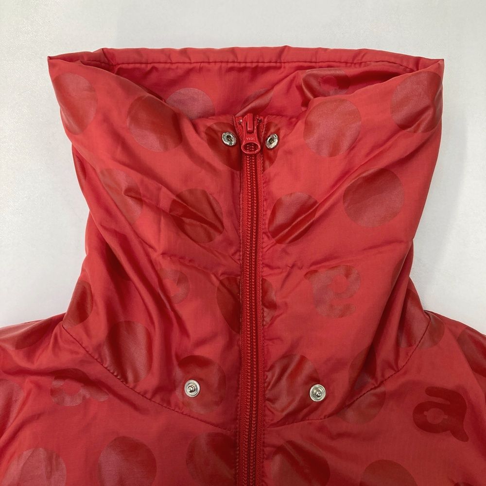 サイズ：36 ARCHIVIO アルチビオ 中綿ジップベスト ドット柄 レッド系