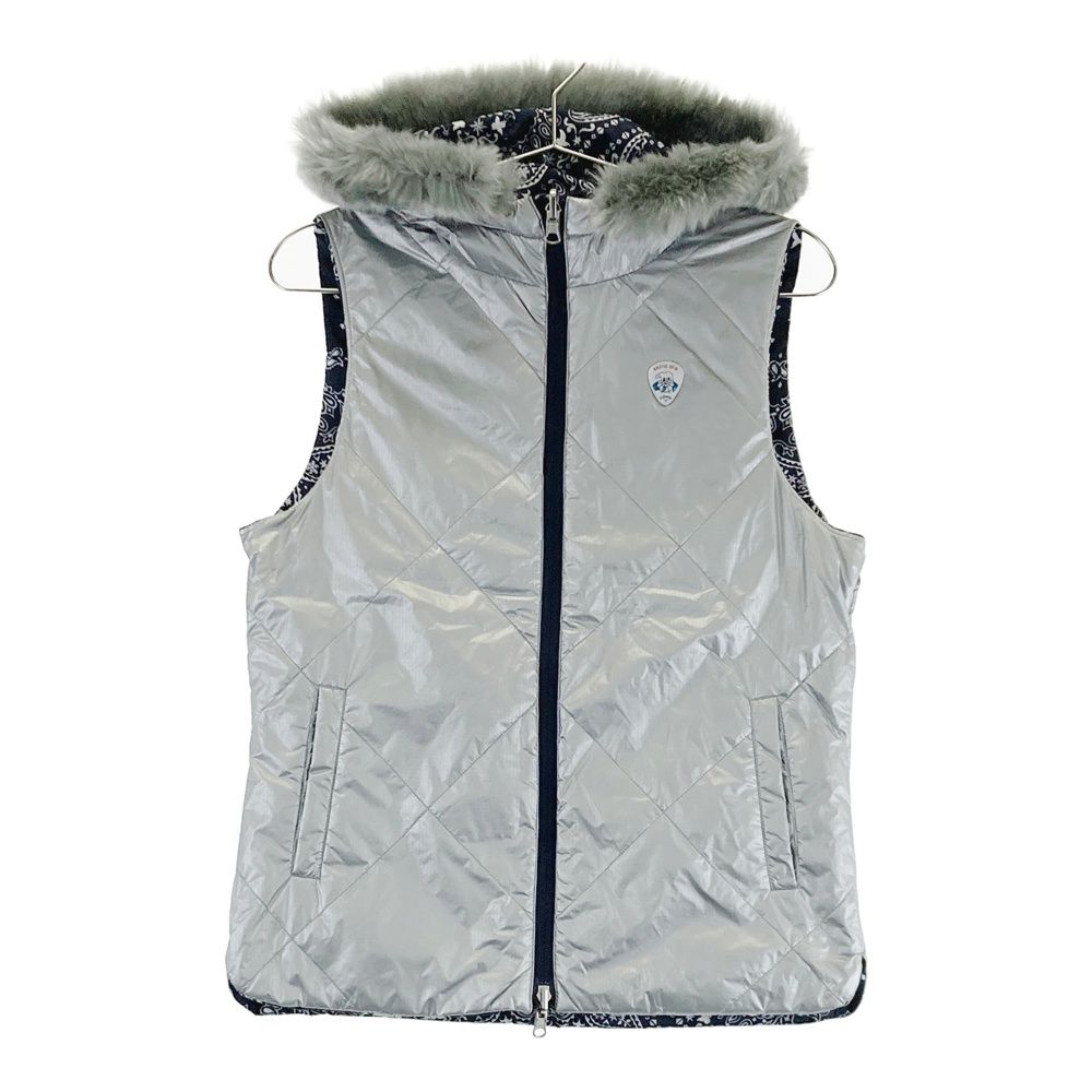 新品 Callaway リバーシブルベスト L レディース 総柄 キャロウェイ サイズ：L CALLAWAY キャロウェイ リバーシブル中綿ファーベスト